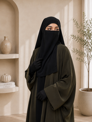 Black Half Niqab – Super Breathable Premium Chiffon Veil