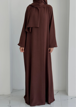 Aiza Front-Open Layered Set - Brown