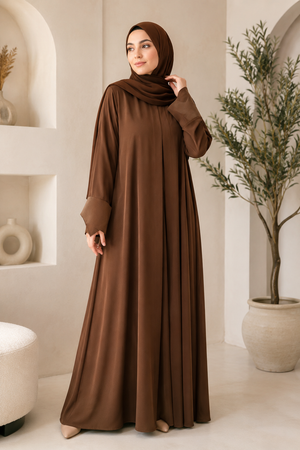 Everyday Nursing-Friendly Abaya – Brown Aerobin