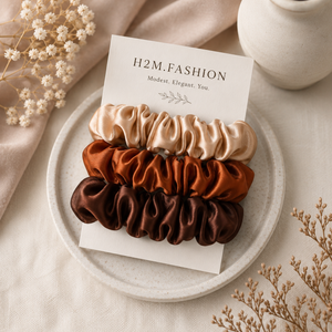 Autumn Silk Satin Scrunchies Set of 3