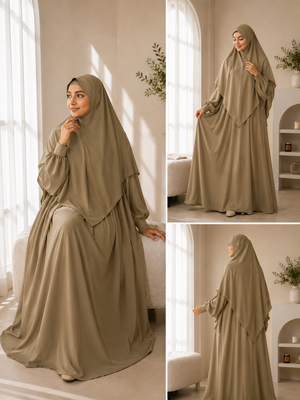 Matching Abaya Khimar Set