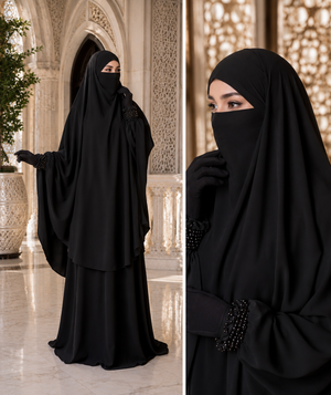 Hoor Two-Piece Skirt Set - Black Nida