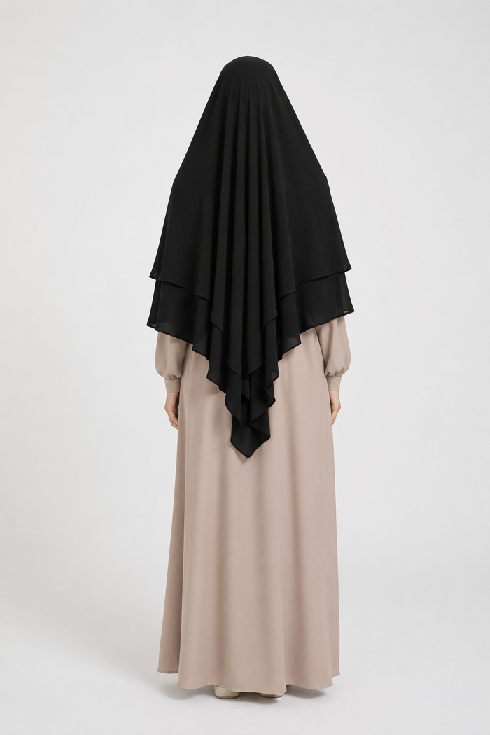 Two-Layer Crepe Khimar — Wide Colour Range