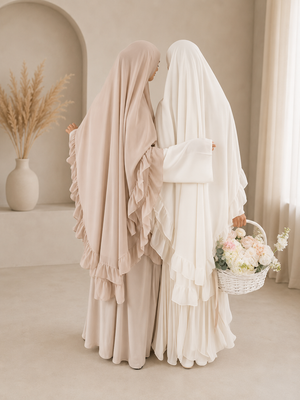 Double-Layer Ruffle Swing Hijab