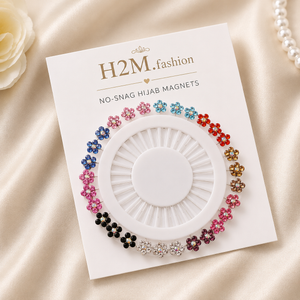Floral Rhinestone Hijab Pin Wheel