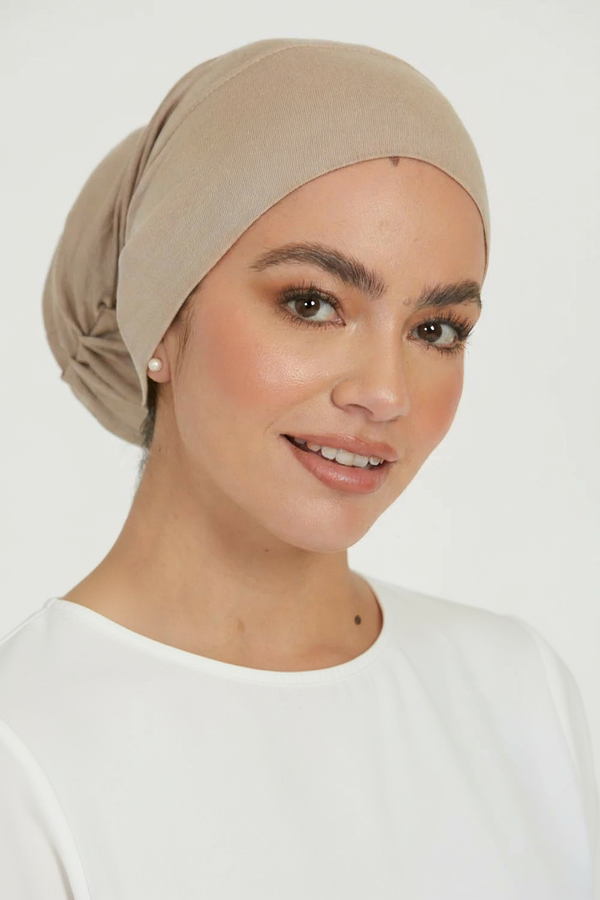 Premium Closed Tube Hijab Cap - Beige