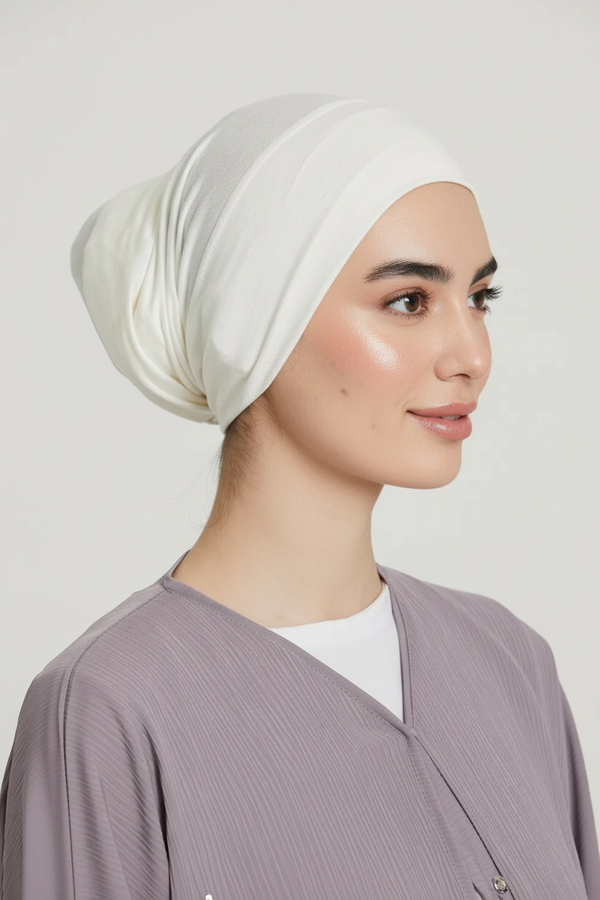 Premium Closed Tube Hijab Cap - White
