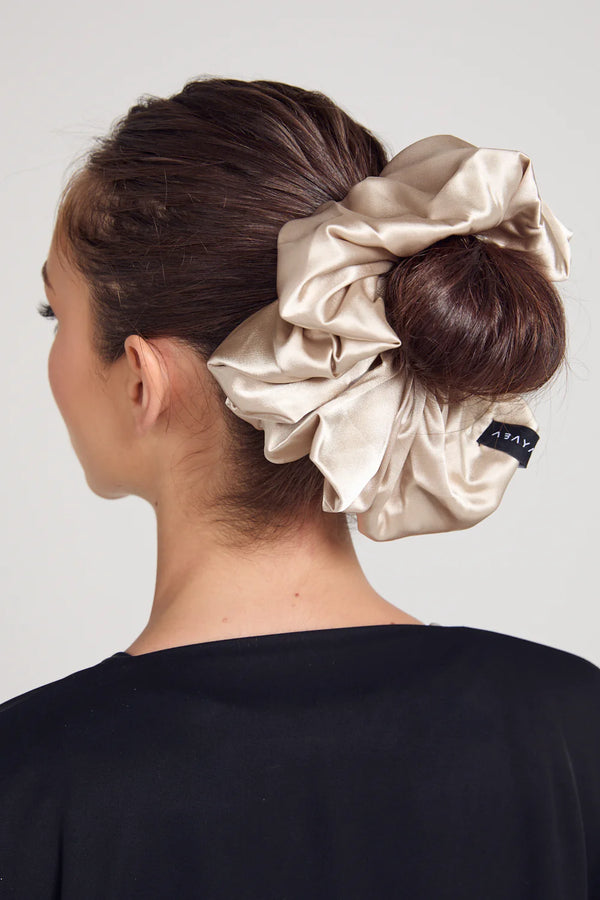 Satin Volumizer Scrunchie - Nude