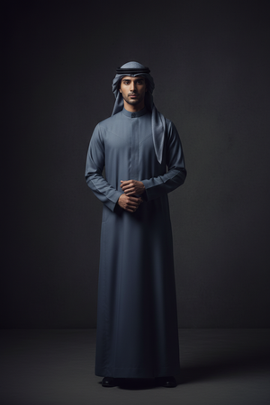 Emirati Premium Thobe — Bluish Grey