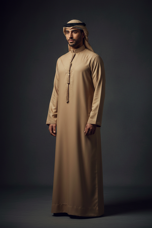 Emirati Tassel Thobe — Beige