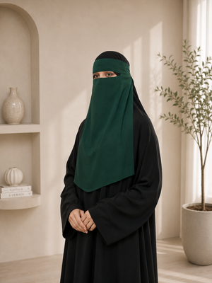 Emerald Green Single Niqab – Super Breathable Premium Chiffon Veil