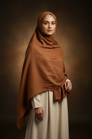 Cocoa Crush Cotton Hijab — linen-bamboo blend modest wear, H2M Fashion