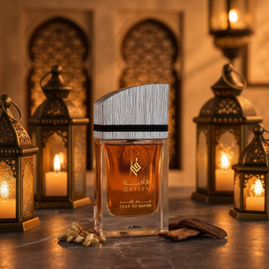 Ajmal Qafiya Year of Zayed EDP - Dark marble amber candlelight