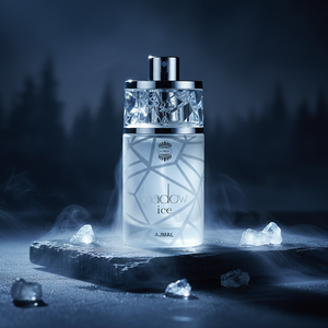 Ajmal Shadow Ice EDP - Dark stone cool blue lighting
