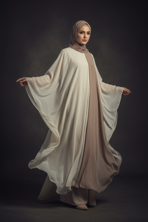 Butterfly Abaya Chiffon — flowing butterfly-cut modest wear, H2M Fashion